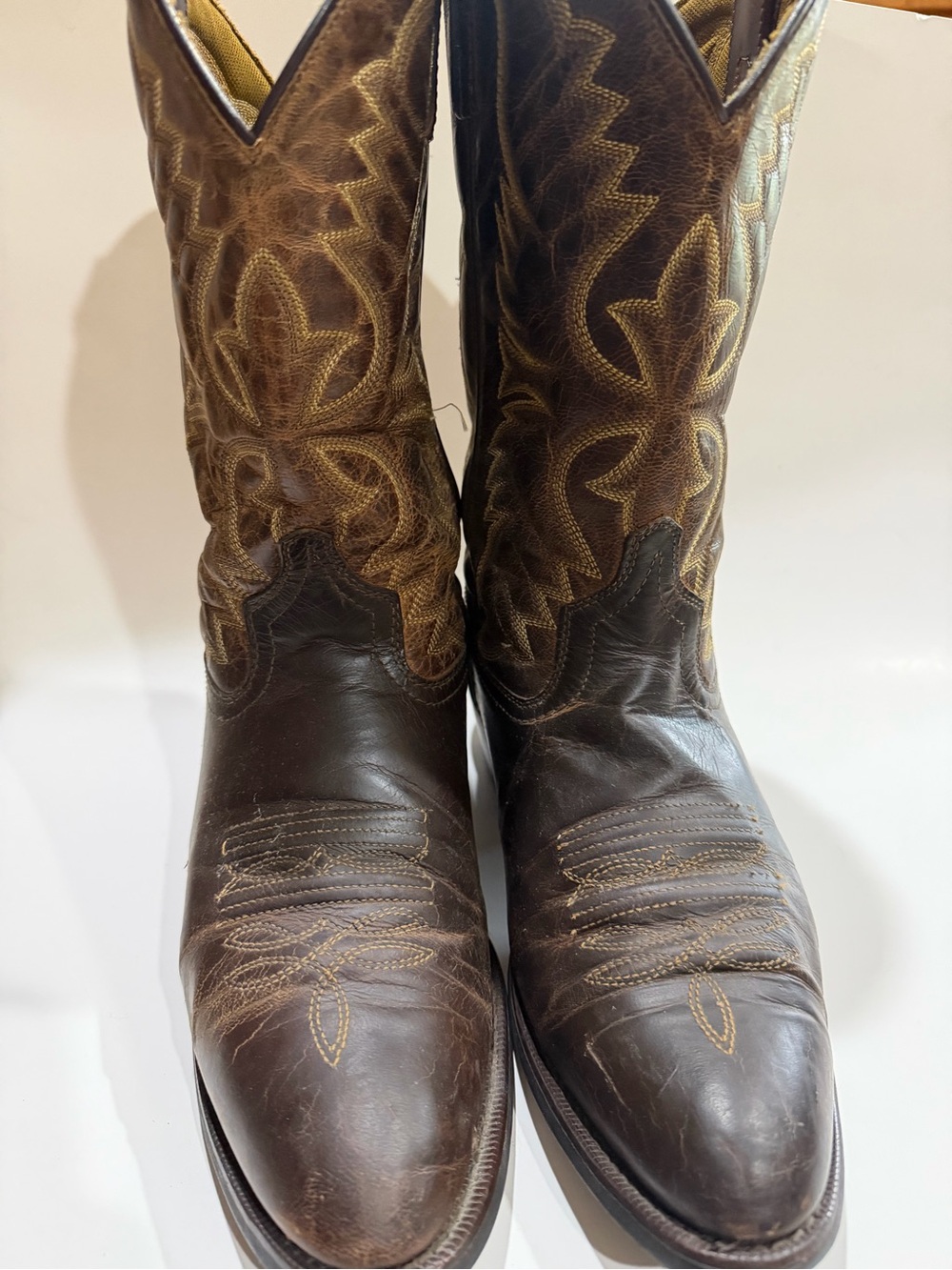 Laredo Dark Brown Embroidered Western Cowboy Boots